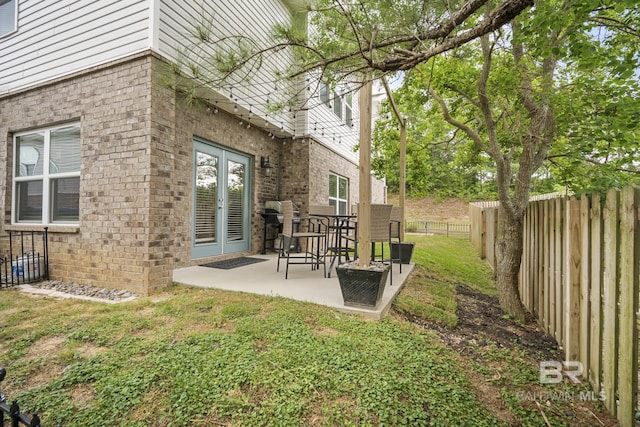 exterior space featuring a patio and a fenced backyard