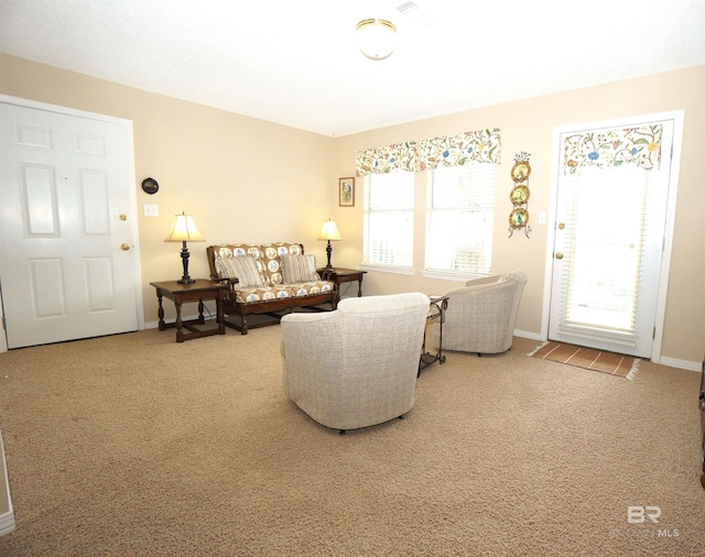 view of carpeted living room