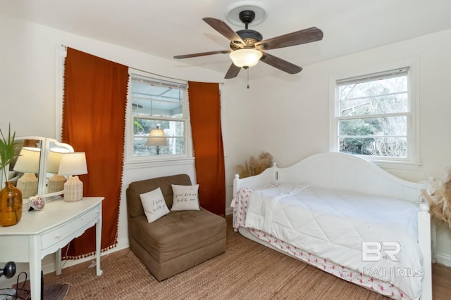 bedroom with a ceiling fan