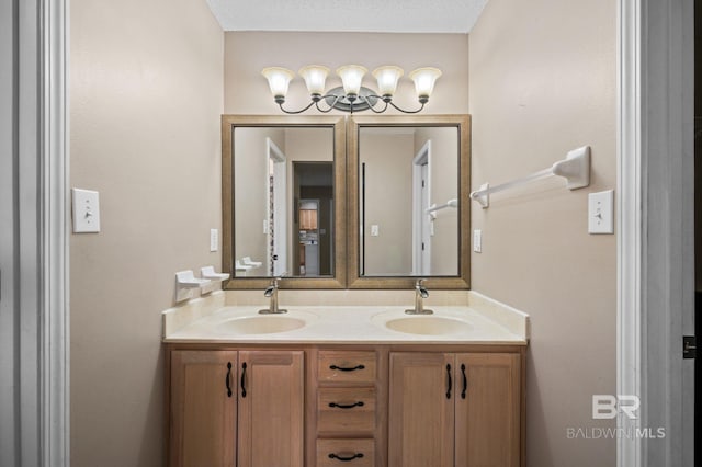 bathroom with double vanity