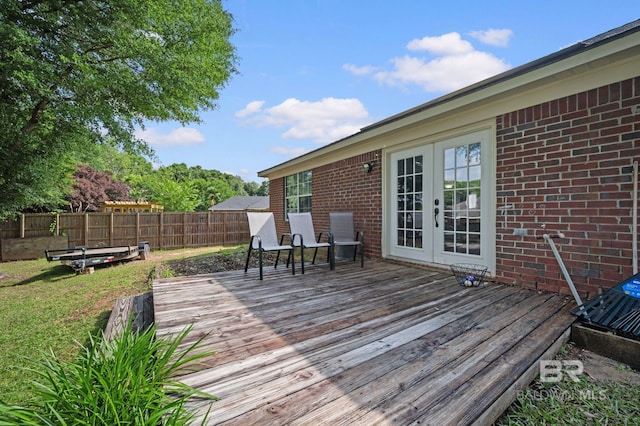 deck with french doors