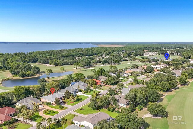 36 Lagoon Dr, Gulf Shores, AL 36542 - drone / aerial view featuring golf course view, a residential view, and a water view