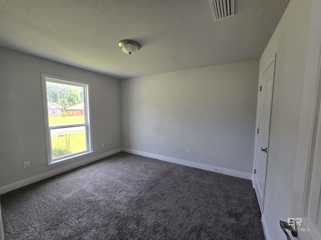 23035 Ridgewood Dr, Robertsdale, AL 36567 - empty room with dark colored carpet and a textured ceiling