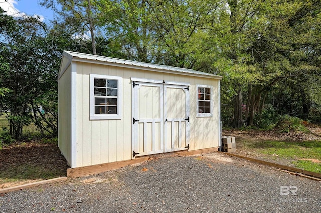 view of shed