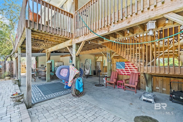 exterior space featuring stairway