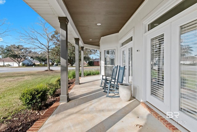 view of patio featuring covered porch