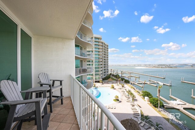 28107 Perdido Beach Blvd Unit D 503, Orange Beach, AL 36561 - balcony featuring a water view