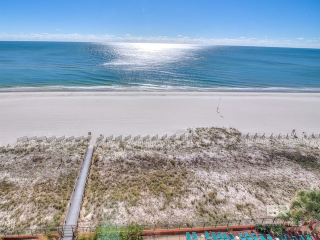 water view with a view of the beach