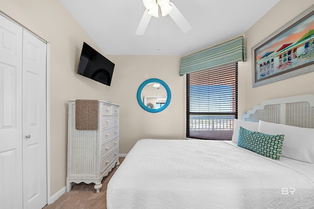 25250 Perdido Beach Blvd Unit 904E, Orange Beach, AL 36561 - carpeted bedroom with baseboards and a ceiling fan