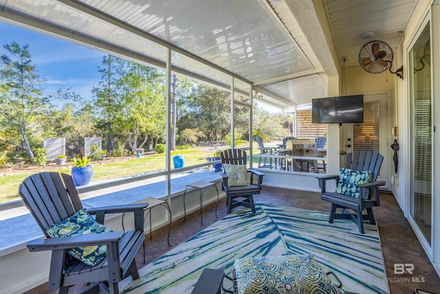 view of sunroom