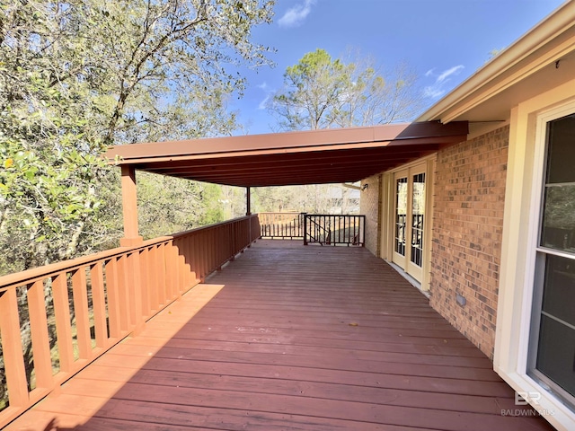 deck with french doors