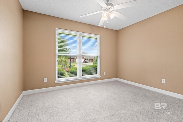 25391 Monarch Ct, Loxley, AL 36551 - carpeted empty room featuring ceiling fan, baseboards, and a textured ceiling