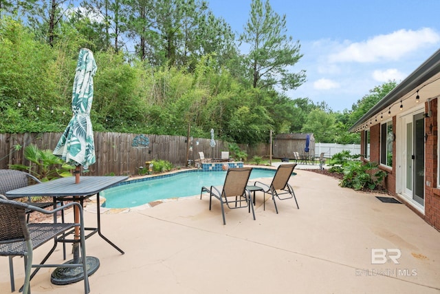 25391 Monarch Ct, Loxley, AL 36551 - view of pool with a patio, a fenced backyard, and outdoor dining area