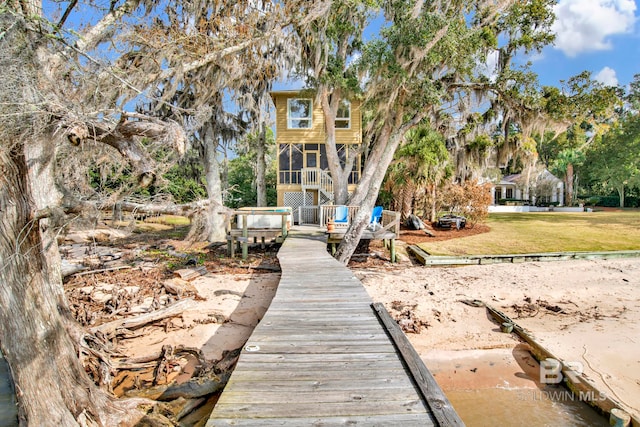 view of dock area