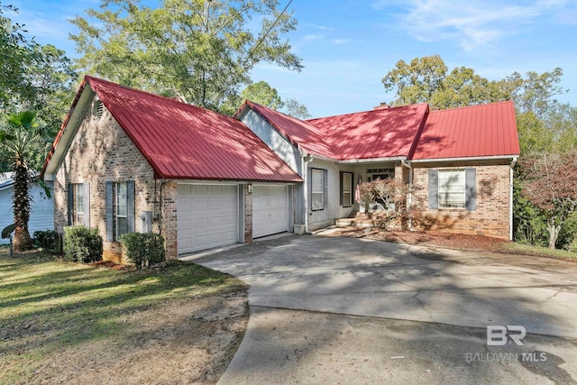 ranch-style home with a garage