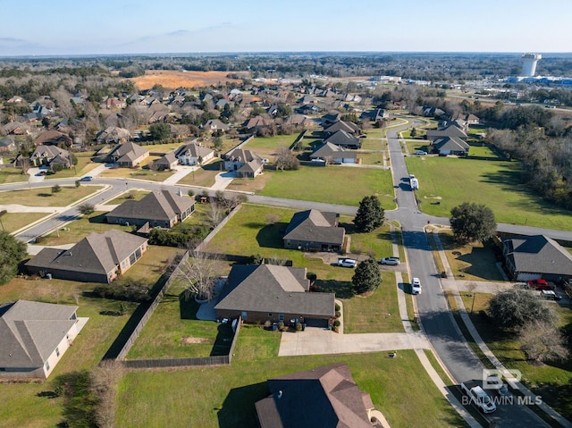 bird's eye view with a residential view