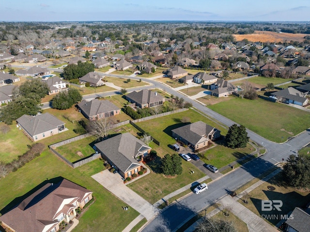 bird's eye view with a residential view