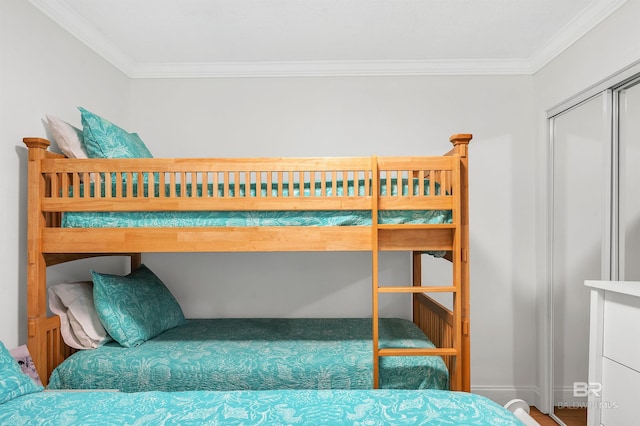 bedroom featuring ornamental molding