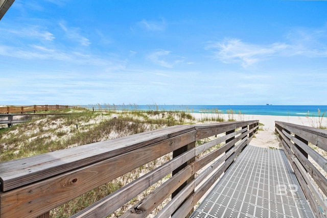 water view featuring a beach view