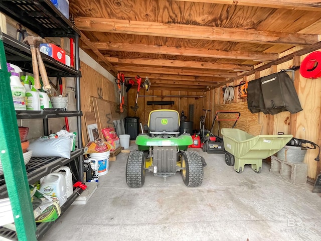 view of storage area