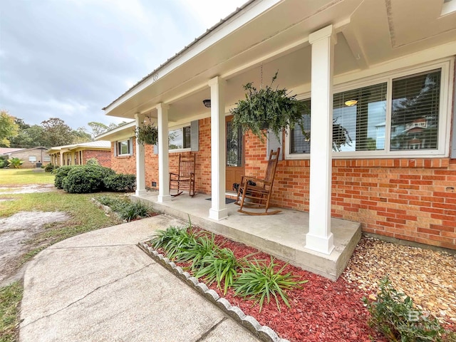 view of patio with a porch