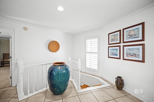 interior space with crown molding