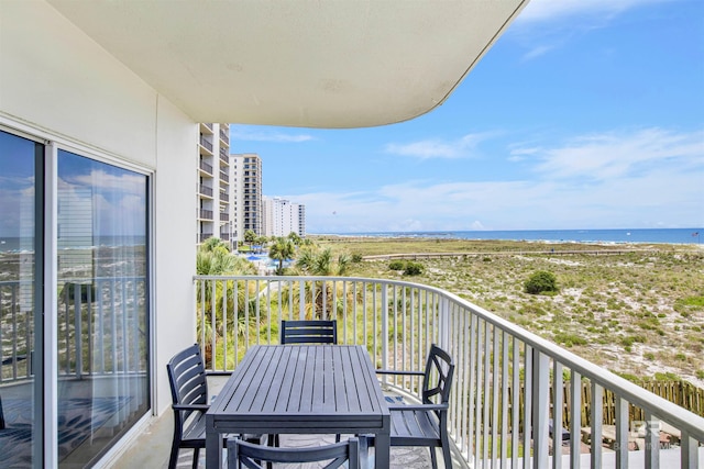 balcony with a water view