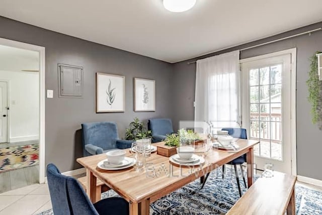 view of tiled dining room