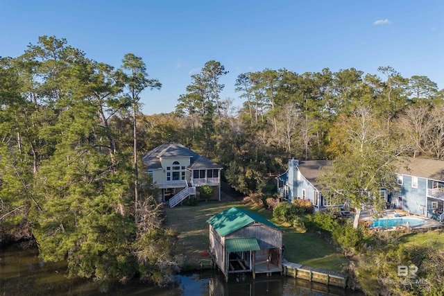 birds eye view of property