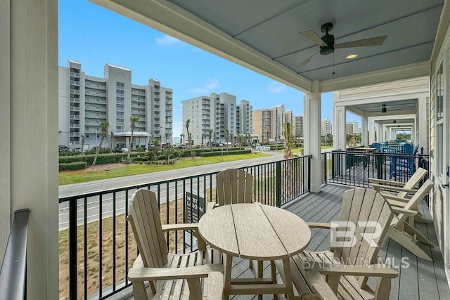 951 W Lagoon Ave, Gulf Shores, AL 36542 - balcony with ceiling fan and a view of city