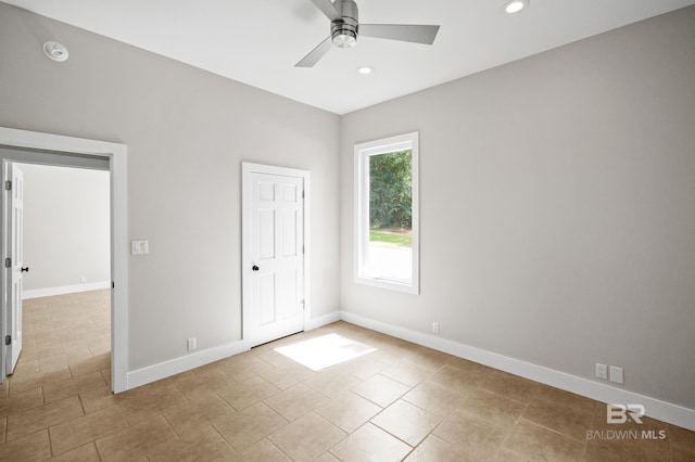 15031 Timber Ridge Dr, Loxley, AL 36551 - unfurnished bedroom featuring baseboards, recessed lighting, and a ceiling fan