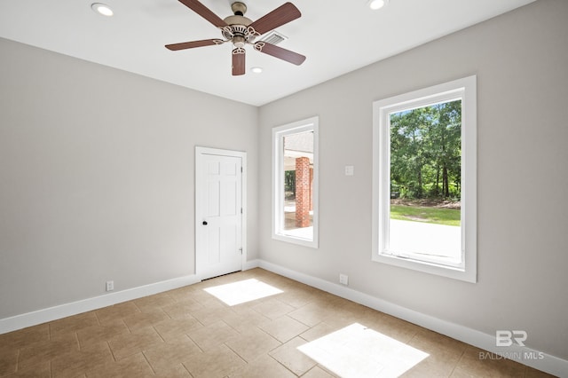 15031 Timber Ridge Dr, Loxley, AL 36551 - unfurnished room with recessed lighting, baseboards, and ceiling fan