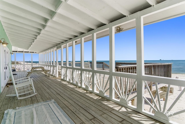 2816 Ponce De Leon Ct, Gulf Shores, AL 36542 - wooden terrace featuring a water view and a view of the beach