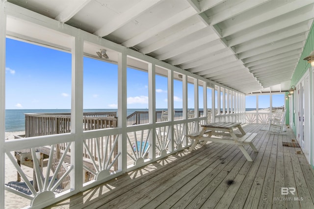 2816 Ponce De Leon Ct, Gulf Shores, AL 36542 - unfurnished sunroom featuring a water view