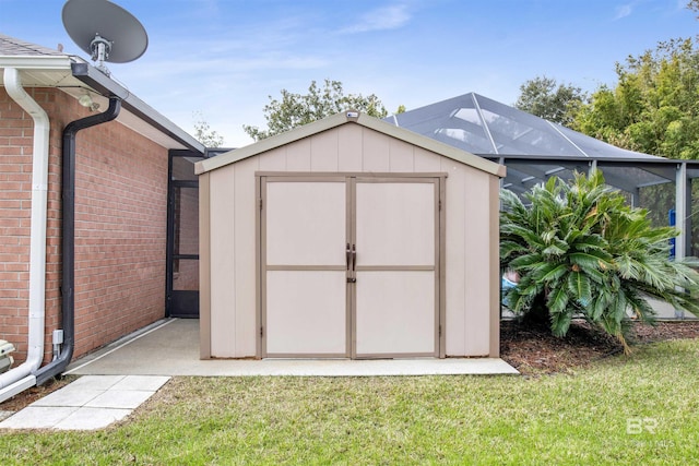 view of shed