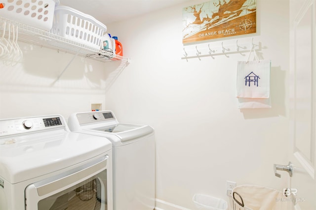 laundry room featuring independent washer and dryer