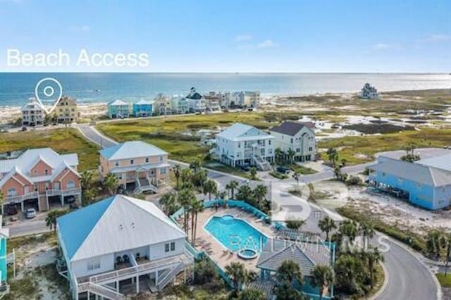 1492 Shell Ln, Gulf Shores, AL 36542 - drone / aerial view of a nearby body of water and a pool
