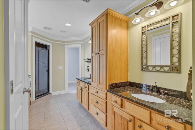 1328 W Lagoon Ave, Gulf Shores, AL 36542 - full bath featuring ornamental molding, tile patterned flooring, and vanity