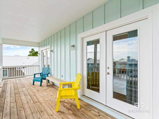 deck featuring french doors