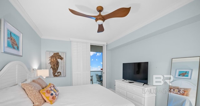 375 Beach Club Trl Unit A1704, Gulf Shores, AL 36542 - bedroom with ornamental molding and a ceiling fan