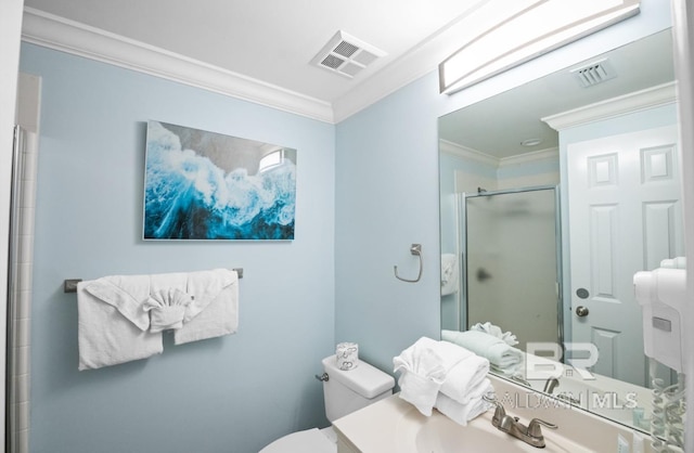 375 Beach Club Trl Unit A1704, Gulf Shores, AL 36542 - full bath with toilet, a shower stall, crown molding, and vanity