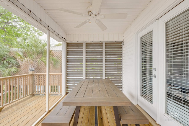 9581 S Bay Rd, Foley, AL 36535 - unfurnished sunroom with ceiling fan
