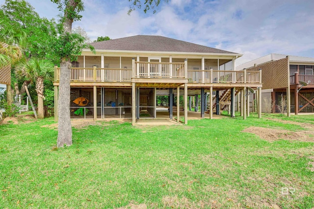 9581 S Bay Rd, Foley, AL 36535 - rear view of property featuring a yard and a deck