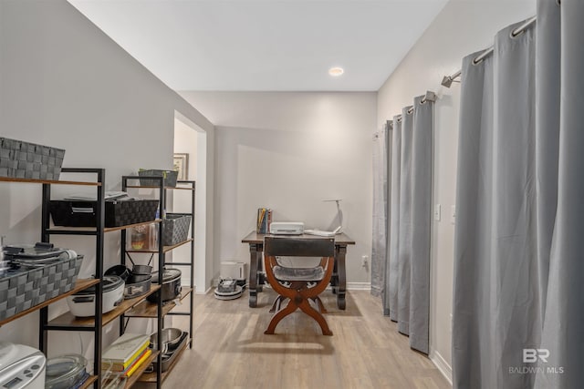 office featuring light hardwood / wood-style floors