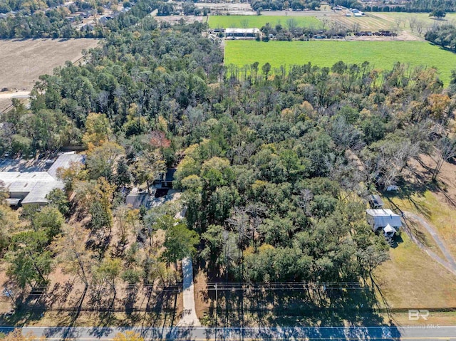 bird's eye view with a rural view