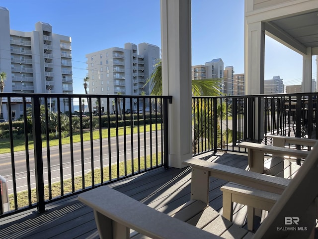 balcony featuring a view of city