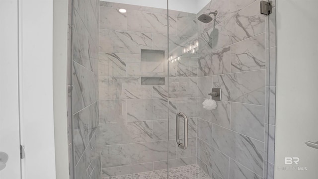 bathroom featuring walk in shower