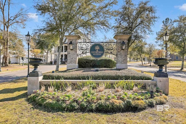 view of community sign