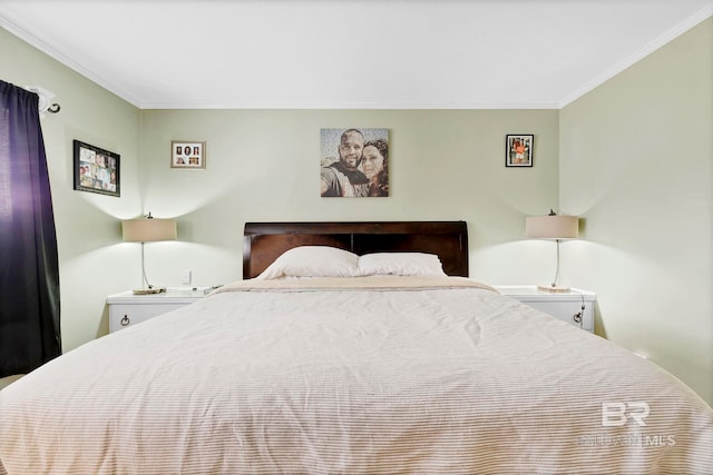 bedroom featuring ornamental molding