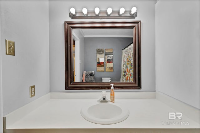 bathroom with toilet and vanity